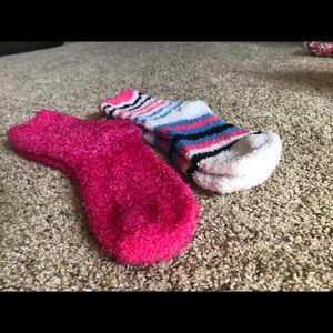 Multi colored fuzzy socks